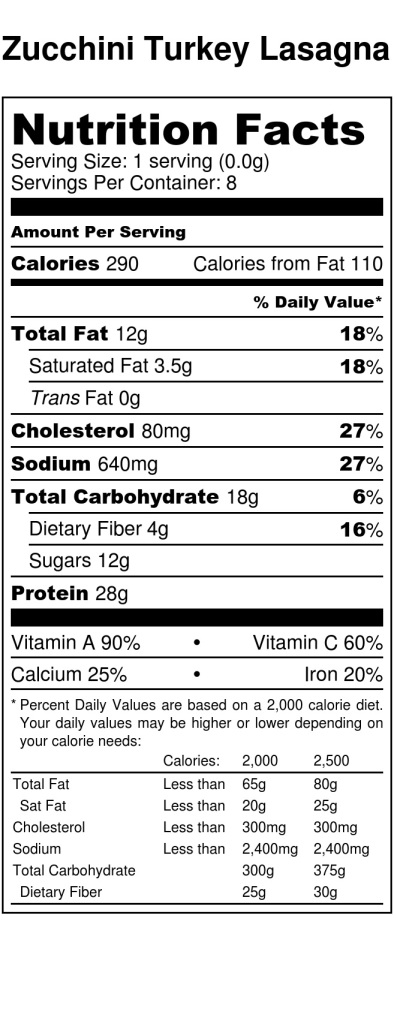 zucchini-turkey-lasagna-nutrition-label